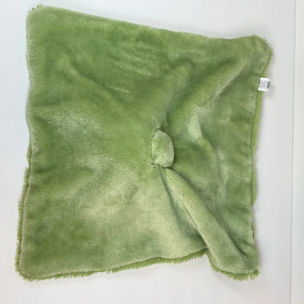 Oobles Security Blanket Green Triceratops Dinosaur Plush Shaggy Faux Fur Lovey